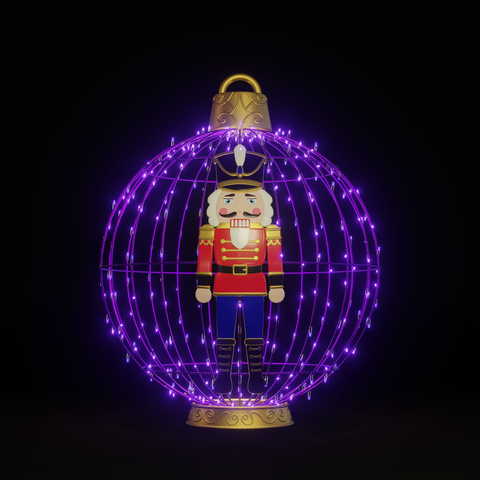 Christmas Ball Nutcracker 4ft. Purple - Standing