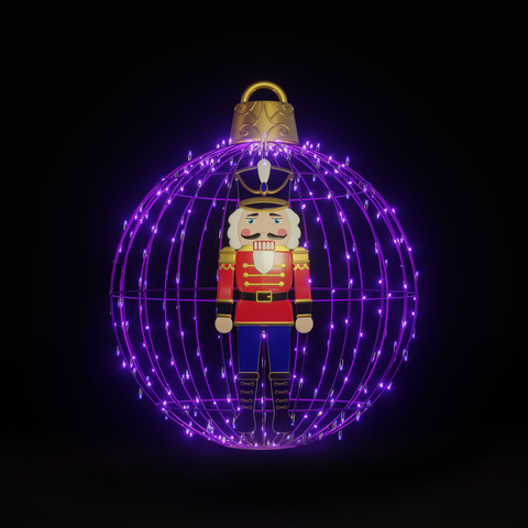 Christmas Ball Nutcracker 4ft. Purple - Hanging