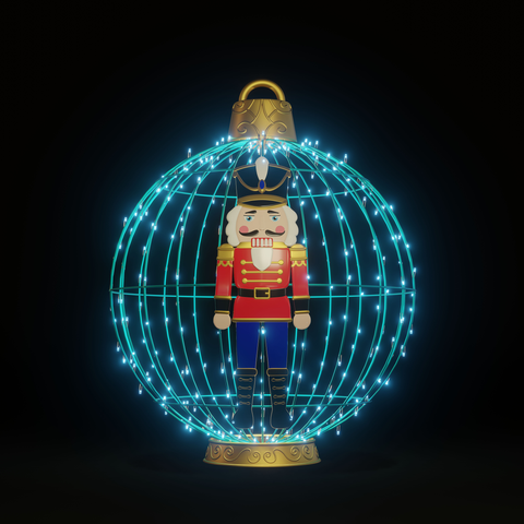 Christmas Ball Nutcracker 4ft. Turquoise - Standing