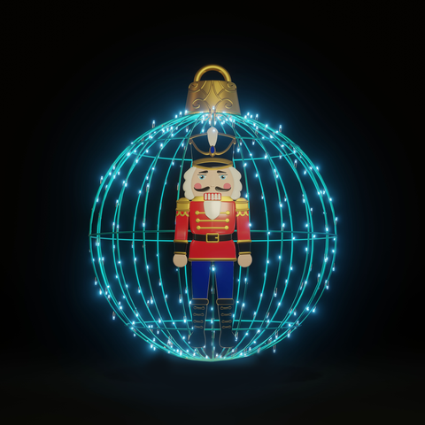 Christmas Ball Nutcracker 4ft. Turquoise - Hanging