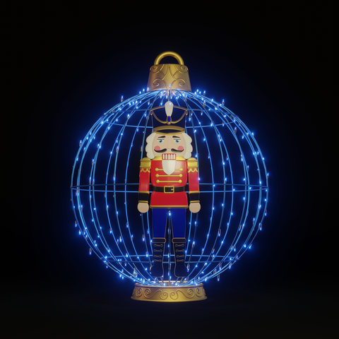 Christmas Ball Nutcracker 4ft. Blue - Standing