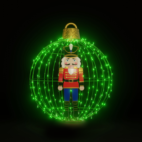 Christmas Ball Nutcracker 4ft. Green - Hanging