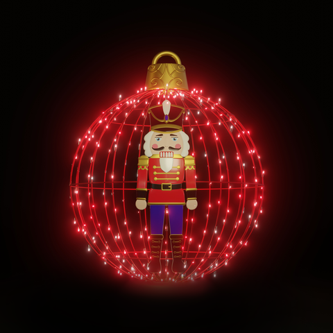 Christmas Ball Nutcracker 4ft. Red - Hanging