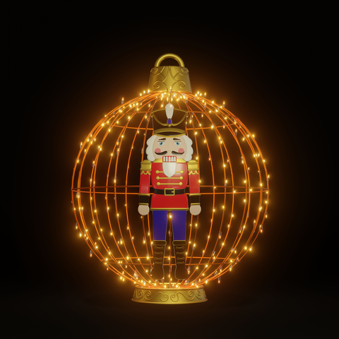 Christmas Ball Nutcracker 4ft. Orange - Standing