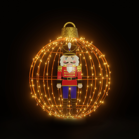 Christmas Ball Nutcracker 4ft. Orange - Hanging