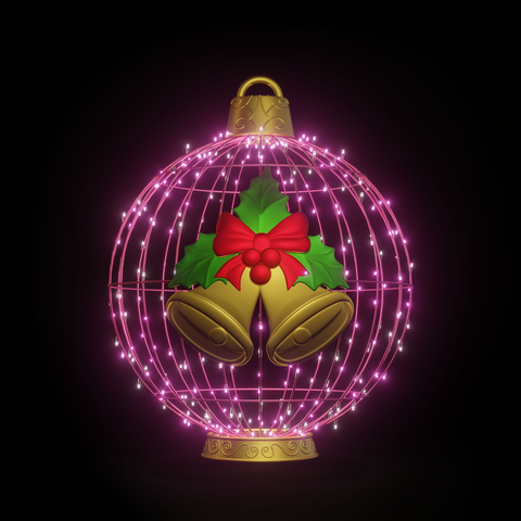 Christmas Ball "Bells" 4ft Pink - Standing