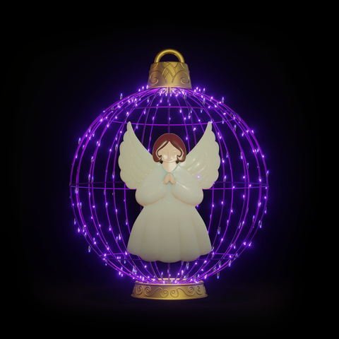 Christmas Ball "Angel" 4ft Purple - Standing