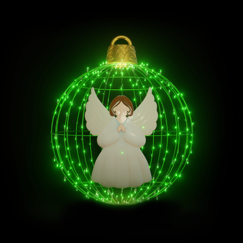 Christmas Ball "Angel" 4ft Green - Hanging