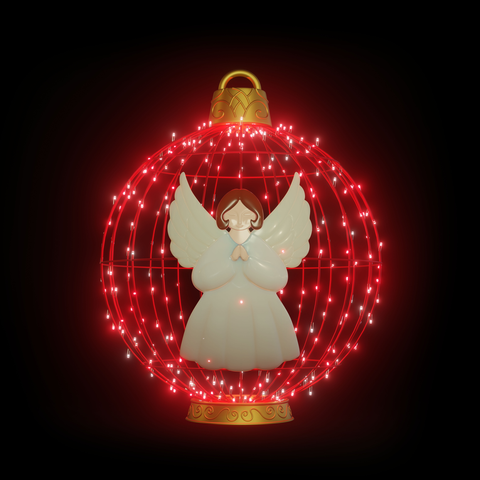 Christmas Ball "Angel" 4ft Red - Standing