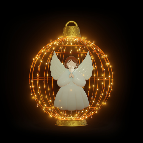 Christmas Ball "Angel" 4ft Orange - Standing