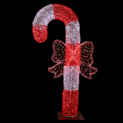 Giant Organic Candy Cane, LED Lit, 12 ft