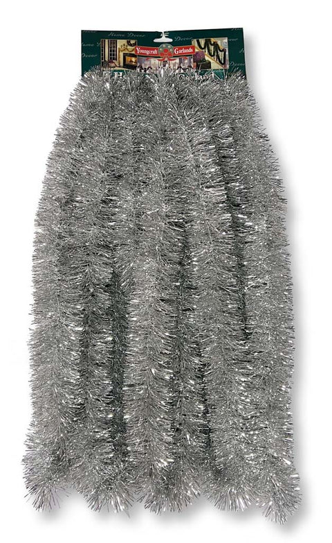 2.5" x 30' Tinsel Garland (6 Colors - Sold individually)