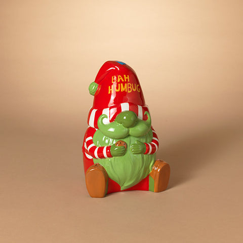 12"H Dolomite Holiday Gnome Cookie Jar
