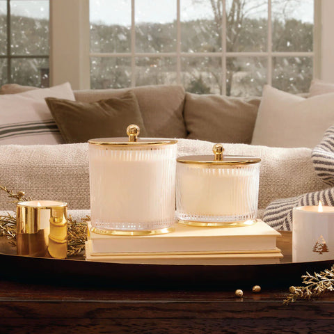 Frasier Fir Gilded Frosted Wood Grain Candle, 9 oz (Medium)