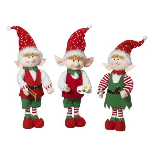 Animated Fabric Elf, 21"H (3 styles - sold individually)