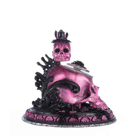 Skull And Roses Phone Tabletop Figurine, 10.5"