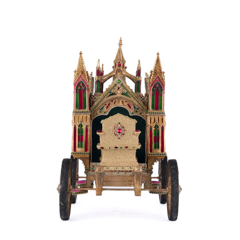 Christmas Castle Carriage Figurine, 20.25"