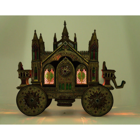 Christmas Castle Carriage Figurine, 20.25"