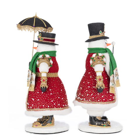 Sir Frosty Banks & Dame Icy Banks Snowman Figurine, 14.5" (2 styles - sold individually)