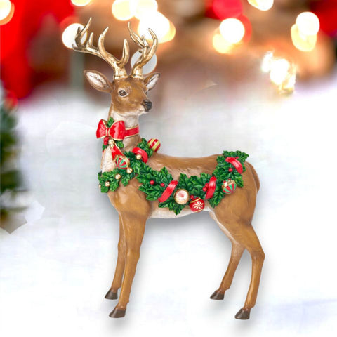 16" Deer w/Bauble Garland