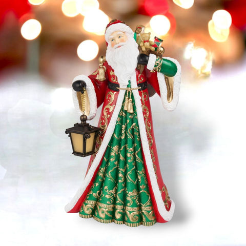 18" Red / Green Santa w/Lantern