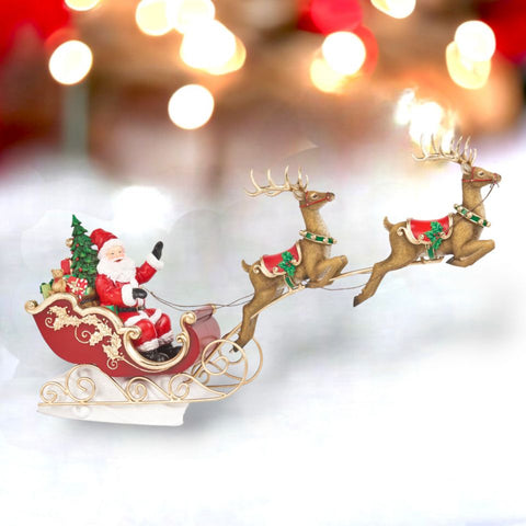 22.5" Santa w/Reindeer and Sleigh