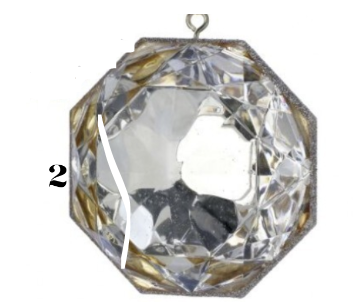 4" Acrylic Precious Gems Ornament (Champagne/Clearbrite) (2 Styles - Sold individually)