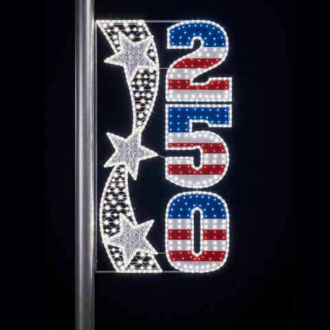 250 Stars Pole Mount, 86"H X 45" W