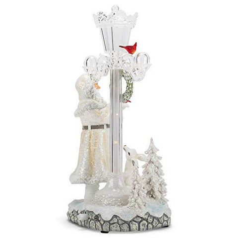 Musical Santa w/ Multicolor LED Light Post, 15.5"