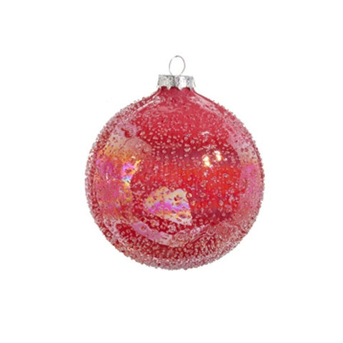 Pink Glitter Ball Ornament, 4" (3 styles - sold individually)