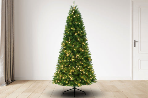 7.5 ft Slim Montauk Fir Christmas Tree with 750 3mm Dual Color, Twinkle lights - 9 Function, 48D