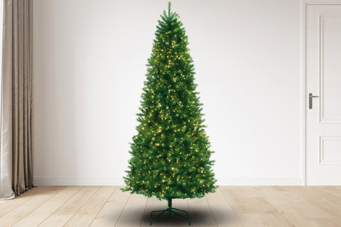 9 ft Slim Montauk Fir Christmas Tree with 1100 3mm Dual Color, Twinkle lights - 9 Function, 69D