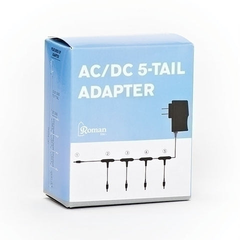 AC/DC 5-Plug Adapter, For Amusements, Use On All Size Items