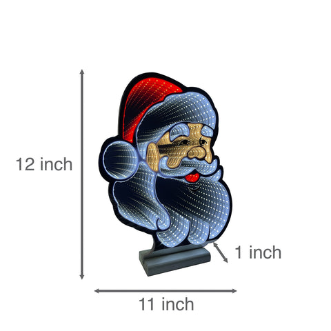 Infinity Christmas Santa Face With Wooden Base (12")