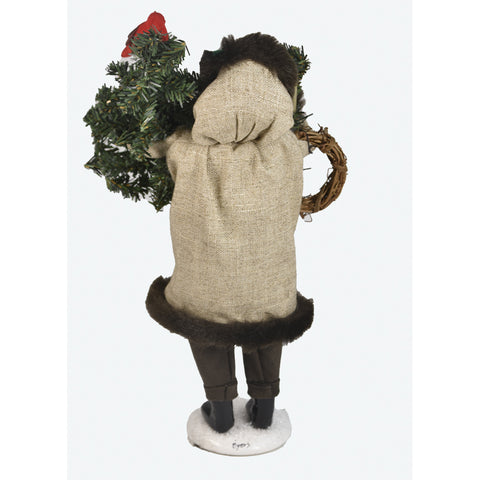 Rustic Santa Caroler Figurine, 13"