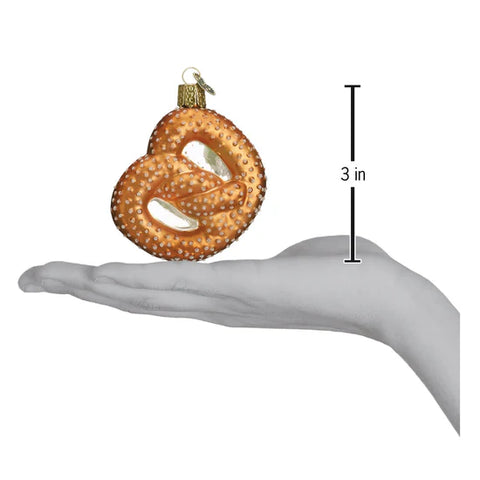 Pretzel Glass Ornament, 3"