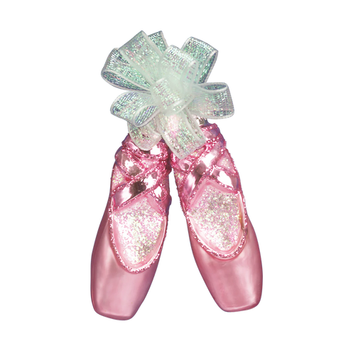 Pair of Ballet Slippers Glass Ornament