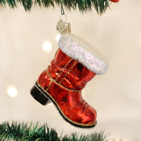 Santa's Boot Ornament, 4.25"