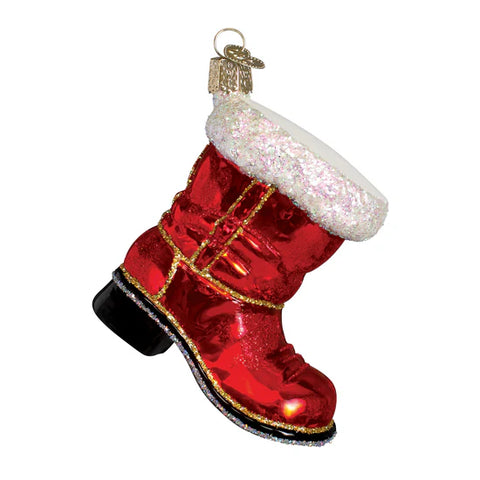 Santa's Boot Ornament, 4.25"