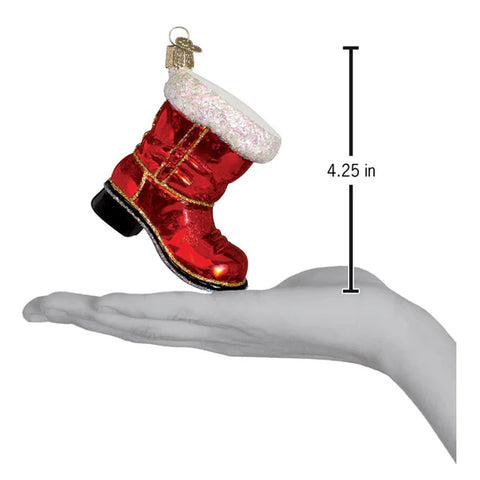 Santa's Boot Ornament, 4.25"