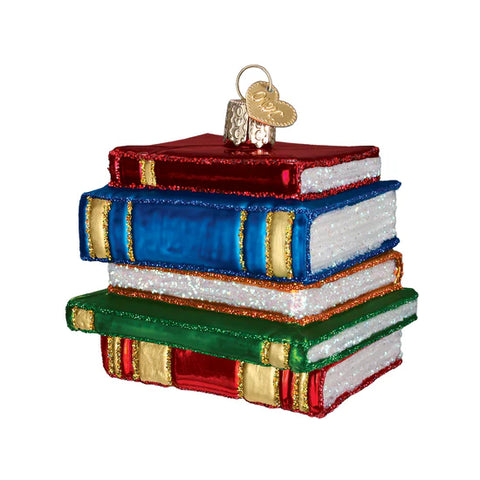 Stack Of Books Ornament, 2.5"
