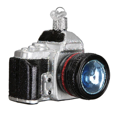 Glass Camera Ornament, 2.5"