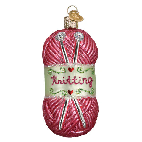 Knitting Yarn Ornament, 3.75"