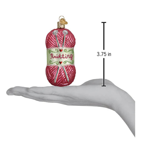 Knitting Yarn Ornament, 3.75"