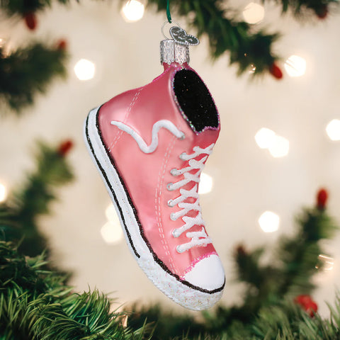 Pink High-Top Sneaker Ornament