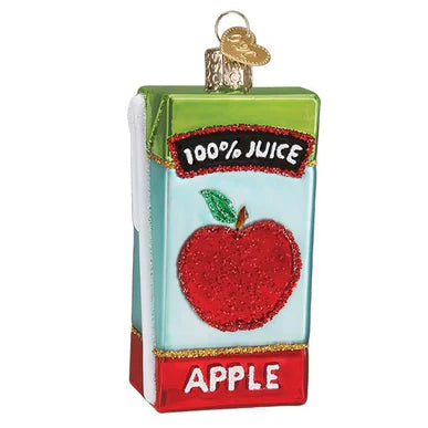 Glass Apple Juice Box Ornament