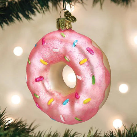 Pink Sprinkles Donut Ornament