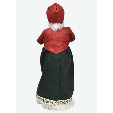 Holly Jolly Mrs Claus Caroler Figurine, 13"