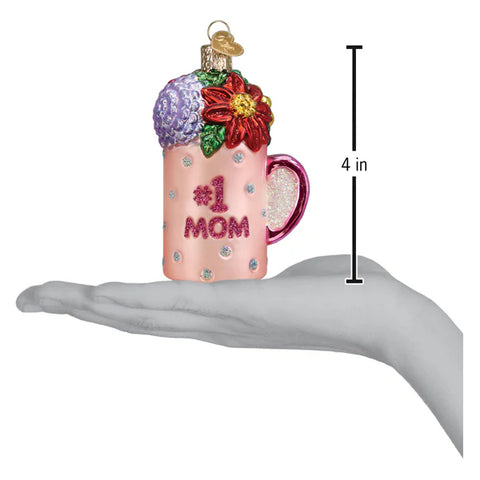 Best Mom Mug Glass Ornament