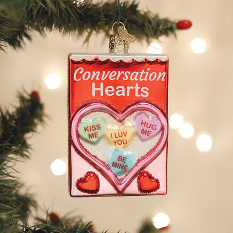 Conversation Hearts Candy Ornament